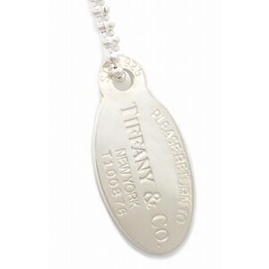 TIFFANY Co to Oval Plate Chain Necklace Pendant Silver